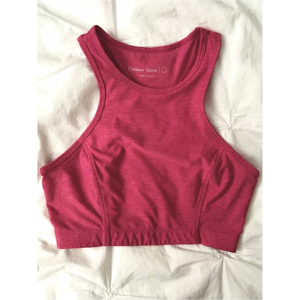 Outdoor Voices Marled Cranberry Sports Bra